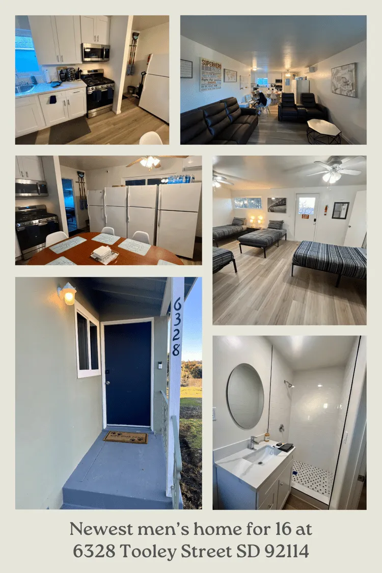 6328 Tooley Street entry, kitchen, lounge, and shared bedroom collage