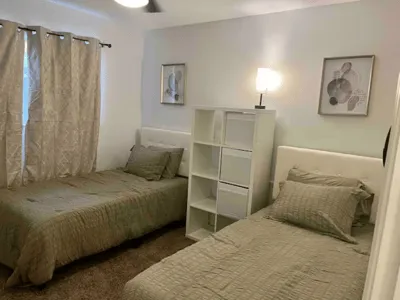 Bright shared bedroom in the Skyline Hills women’s house